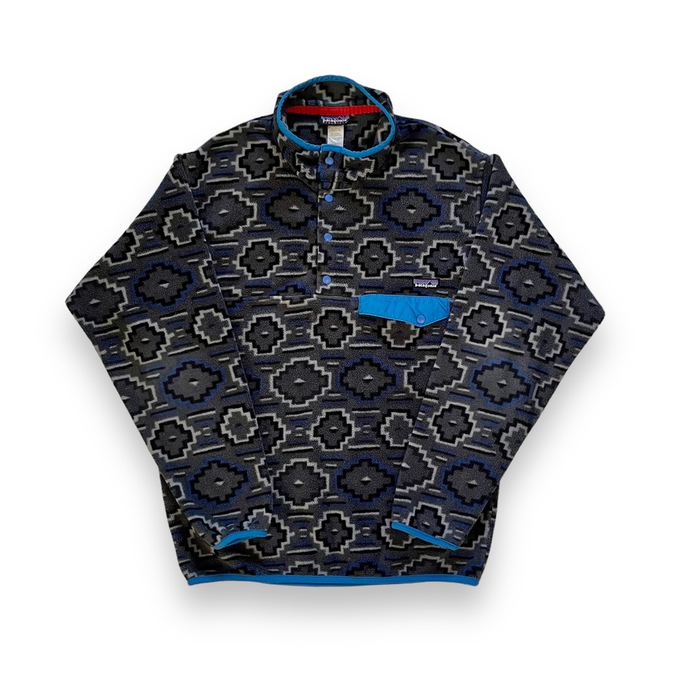2012 Patagonia AZTEC Pullover SYNCHILLA Fleece SNAP-T Men's M GEOMETRIC Fall '12
